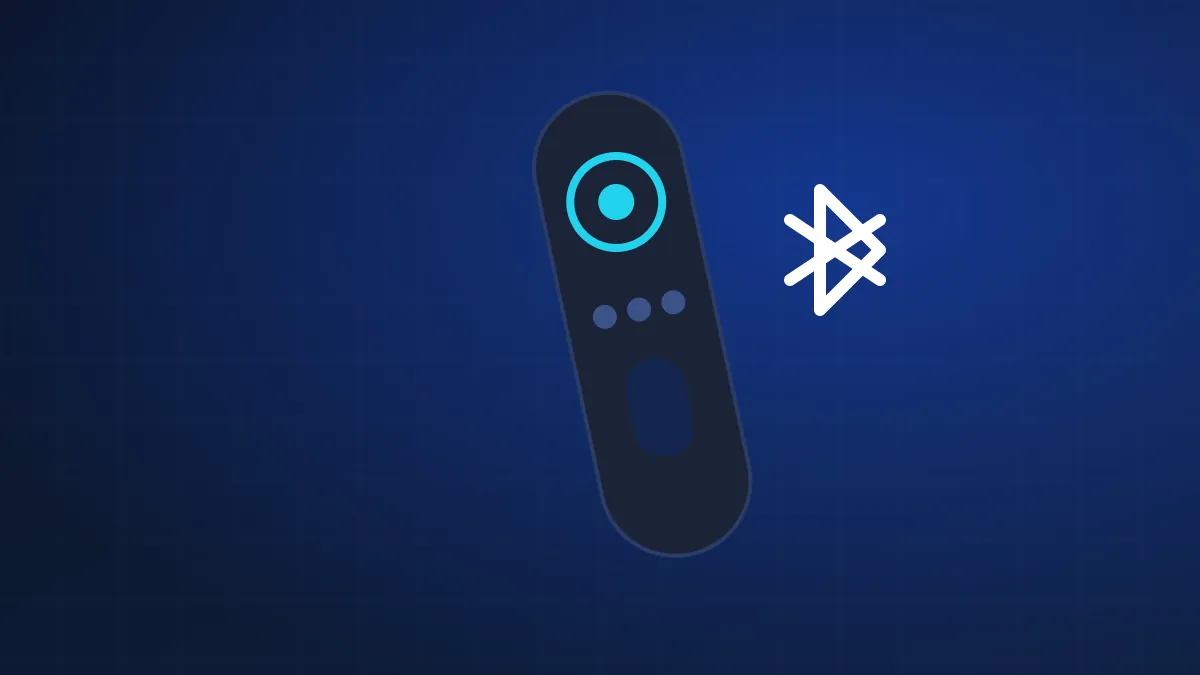 Télécommande allongée avec un symbole d'appairage Bluetooth